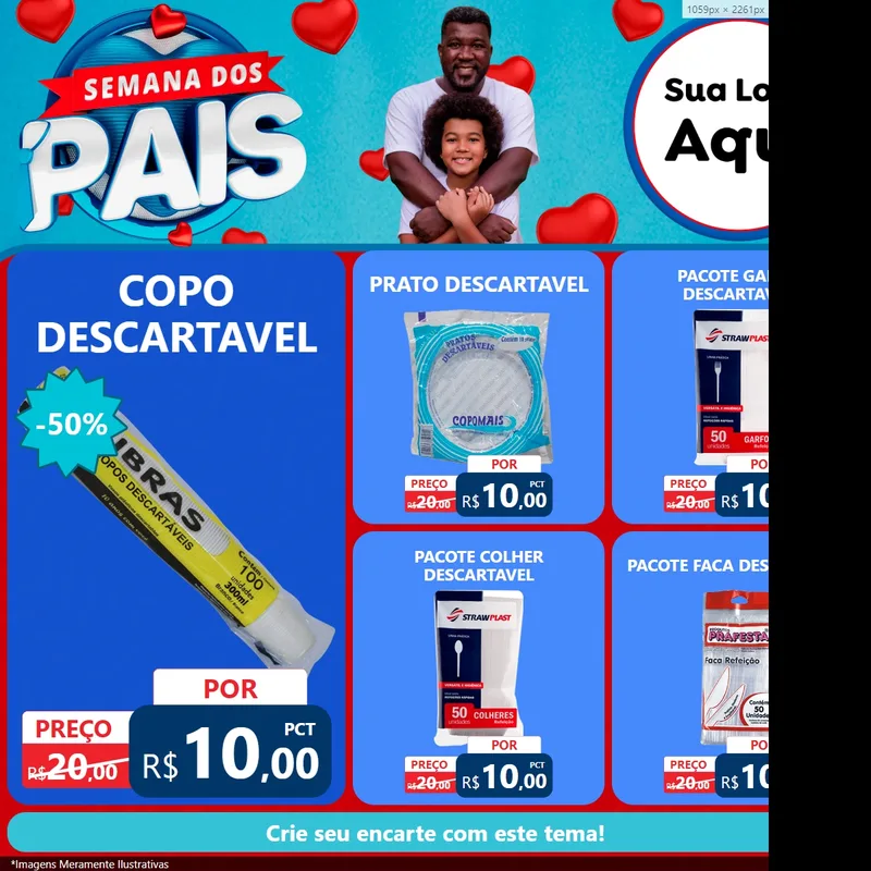 Modelo de Rede Social para Feed Facebook com o tema Semana Dos Pais para Embalagens