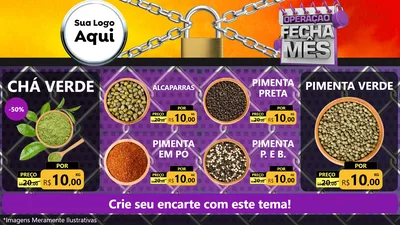 Modelo de TV para TV Horizontal com o tema Operação Fecha Mês para Produtos Naturais