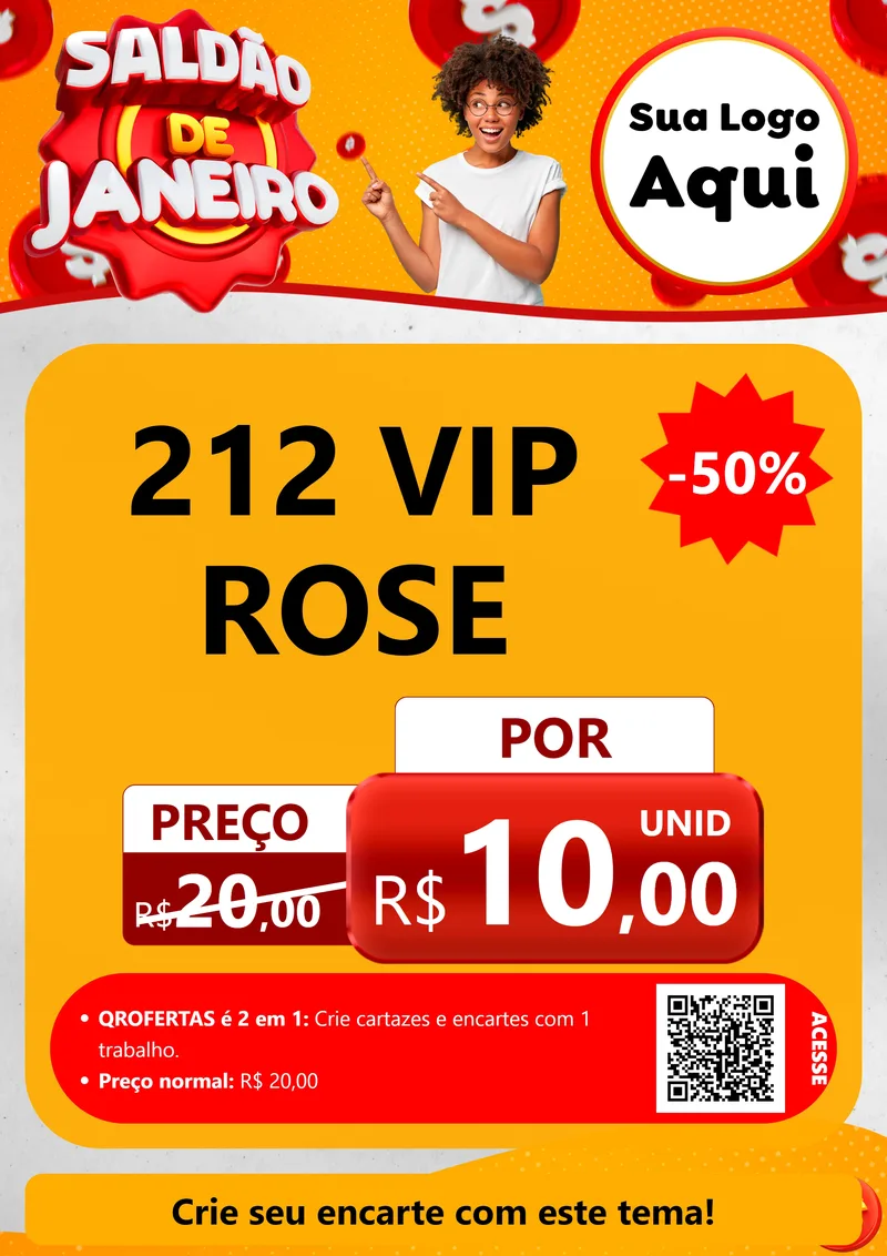 Modelo de Cartaz para Cartaz A4 Vertical com o tema Saldão de Janeiro para Perfumes