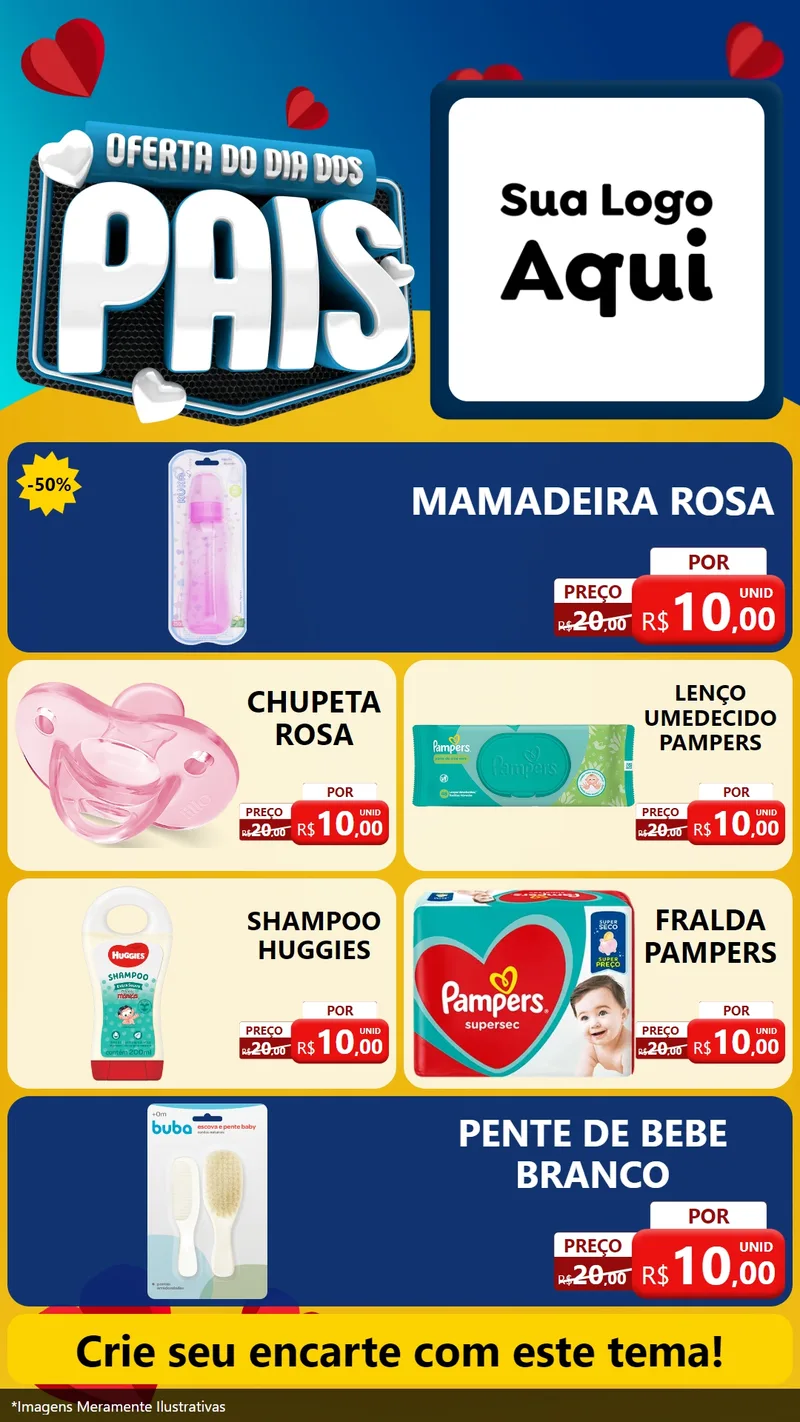 Modelo de TV para TV Vertical com o tema Oferta Do Dia Dos Pais para Bebês