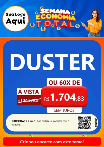 Modelo de Cartaz para Cartaz A4 Vertical com o tema Semana Economia Total para Concessionaria de Carros