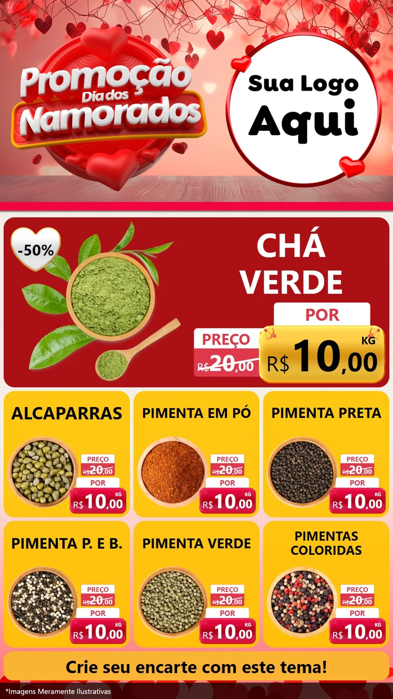 Modelo de Rede Social para Stories com o tema Promoção Dia dos Namorados para Produtos Naturais