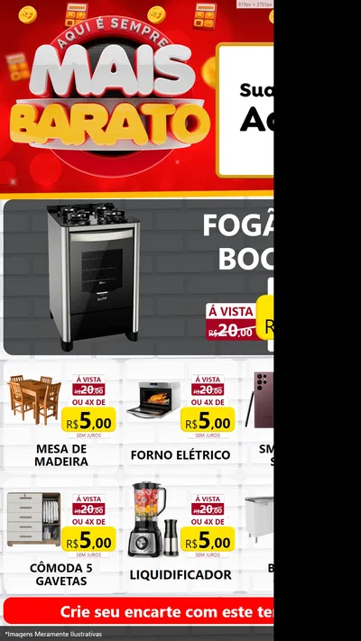 Modelo de Rede Social para Stories com o tema Mais Barato para Móveis e Eletro