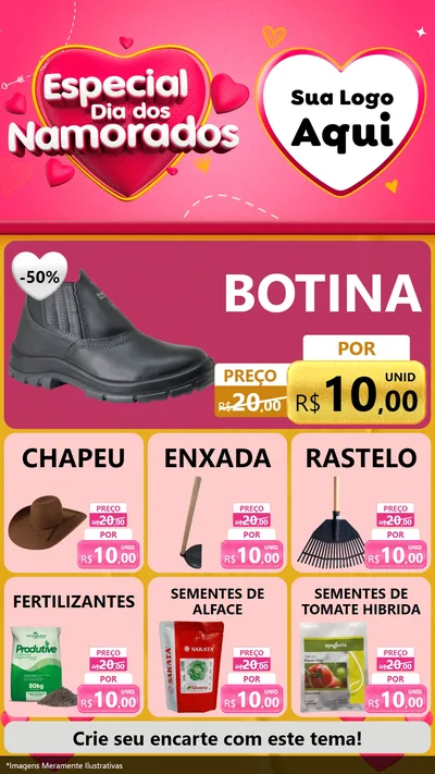 Modelo de Rede Social para Stories com o tema Especial Dia dos Namorados para Agropecuária