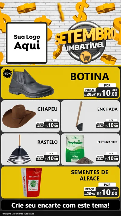 Modelo de TV para TV Vertical com o tema Setembro Imbatível para Agropecuária