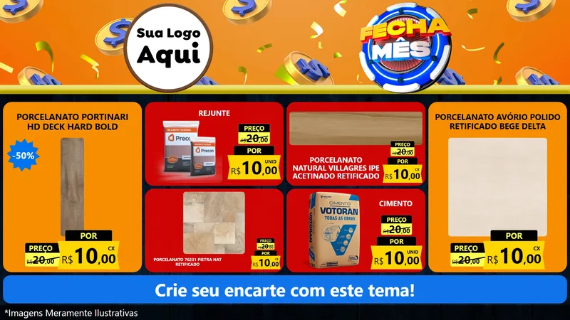 Modelo de TV para TV Horizontal com o tema Fecha Mês para Pisos e revestimentos
