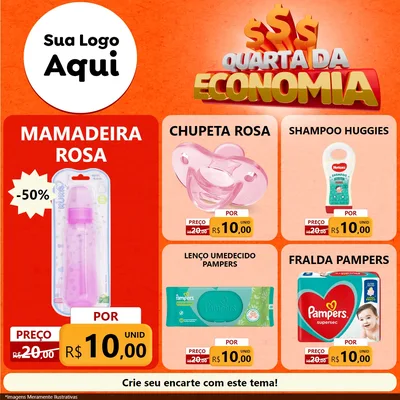Modelo de Rede Social para Feed Facebook com o tema Quarta da Economia para Bebês