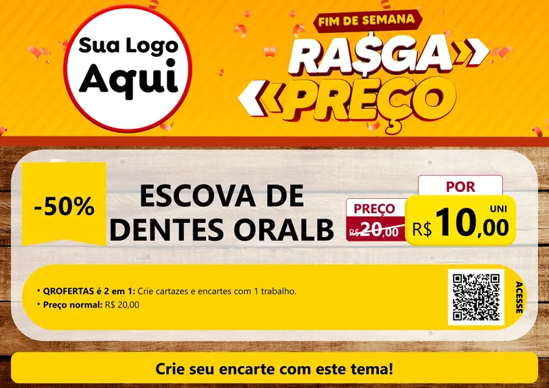 Modelo de Cartaz para Cartaz A4 Horizontal com o tema Fim de Semana Rasga Preços para Higiene Pessoal
