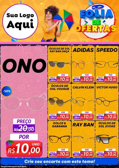 Modelo de Encarte para Encarte A4 Vertical com o tema Folia de Ofertas para Óticas