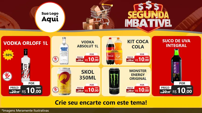 Modelo de TV para TV Horizontal com o tema Segunda Imbatível para Distribuidora de bebidas