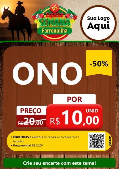 Modelo de Cartaz para Cartaz A4 Vertical com o tema Especial Semana Farroupilha para Óticas