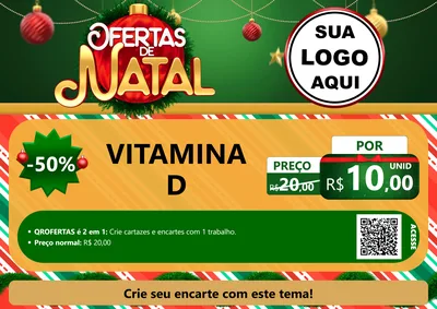 Modelo de Cartaz para Cartaz A4 Horizontal com o tema Ofertas de Natal para Farmácia