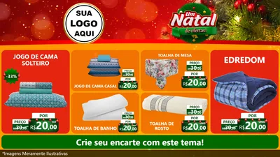 Modelo de TV para TV Horizontal com o tema Um Natal de Ofertas para Cama, Mesa e Banho