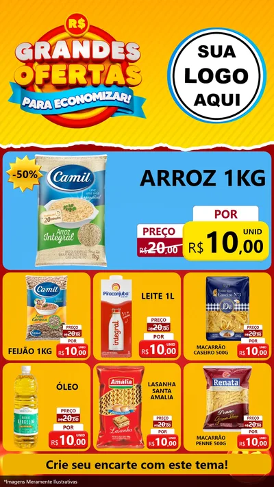 Modelo de Rede Social para Stories com o tema Grandes Ofertas Para Economizar! para Supermercado