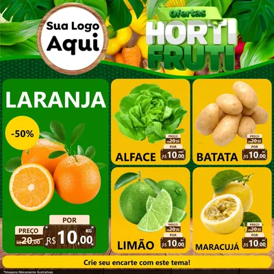 Modelo de Rede Social para Feed Facebook com o tema Ofertas Hortifrúti para Hortifrúti