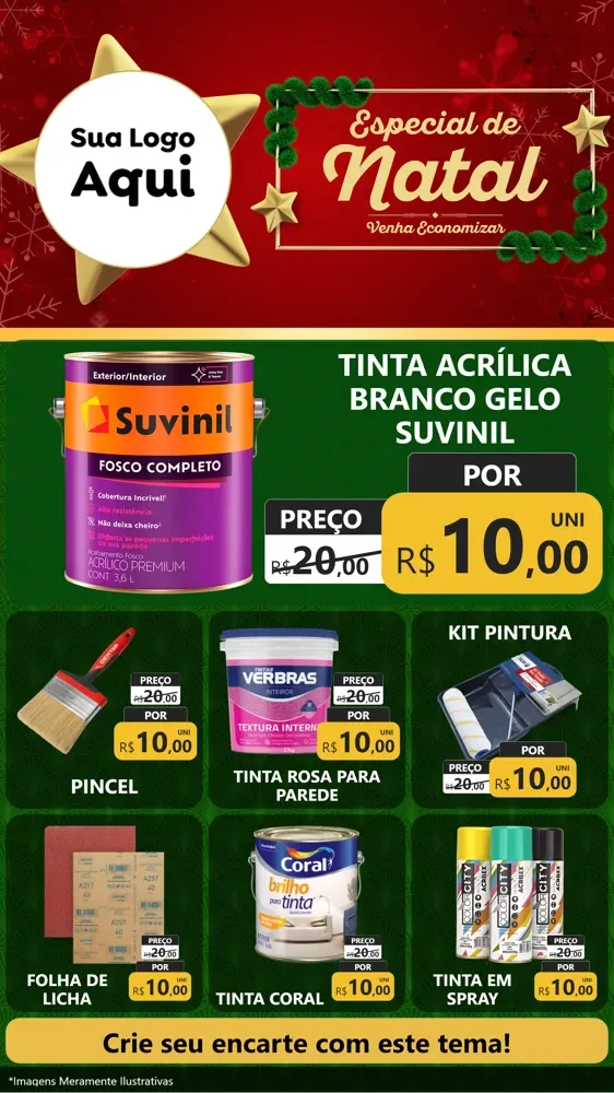 Modelo de Rede Social para Stories com o tema Especial de Natal para Tintas e Ferramentas