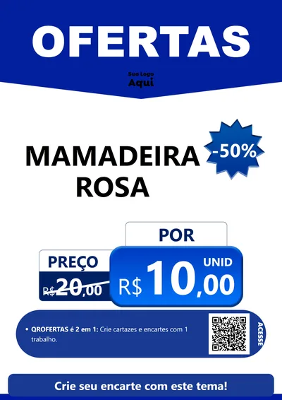 Modelo de Cartaz para Cartaz A4 Vertical com o tema Ofertas Azul Cartaz para Bebês