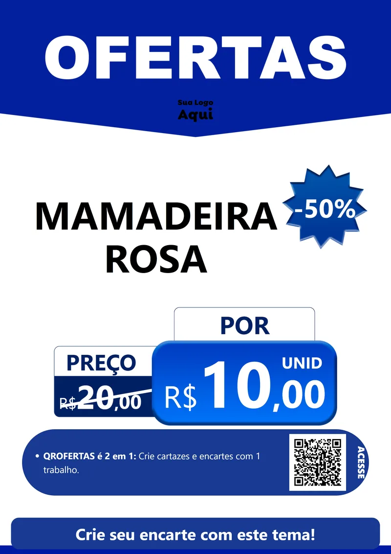 Modelo de Cartaz para Cartaz A4 Vertical com o tema Ofertas Azul Cartaz para Bebês