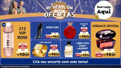 Modelo de TV para TV Horizontal com o tema Réveillon de Ofertas para Perfumes