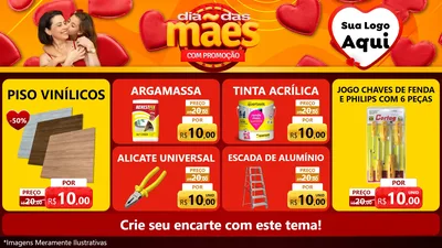 Modelo de TV para TV Horizontal com o tema Dia das Mães com Promoção para Material para Construção
