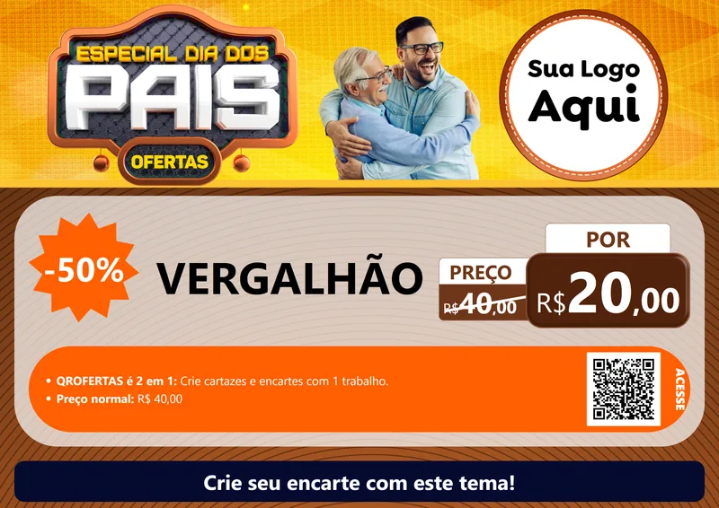 Modelo de Cartaz para Cartaz A4 Horizontal com o tema Especial Dia dos Pais para Ferragens