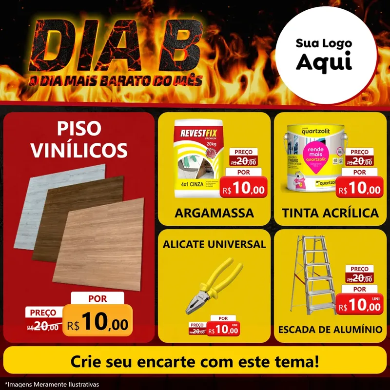 Modelo de Rede Social para Feed Facebook com o tema Dia B para Material para Construção