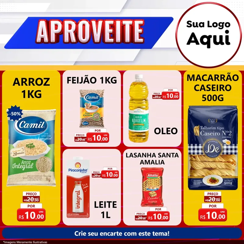 Modelo de Rede Social para Feed Facebook com o tema Aproveite para Supermercado