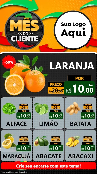 Modelo de Rede Social para Stories com o tema Mês do Cliente para Hortifrúti