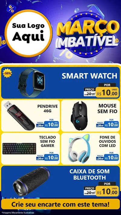 Modelo de TV para TV Vertical com o tema Março Imbatível para Informática