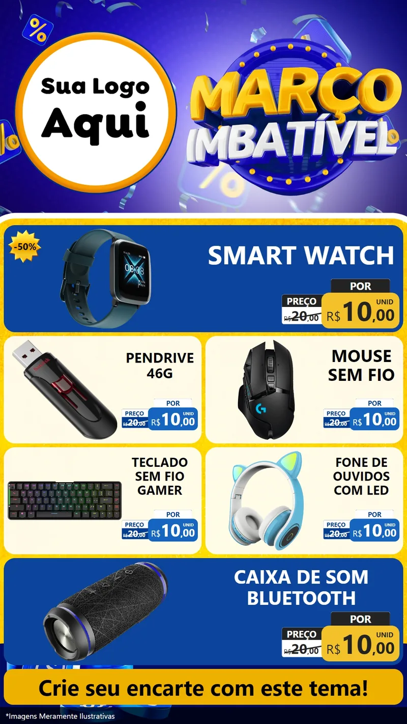 Modelo de TV para TV Vertical com o tema Março Imbatível para Informática