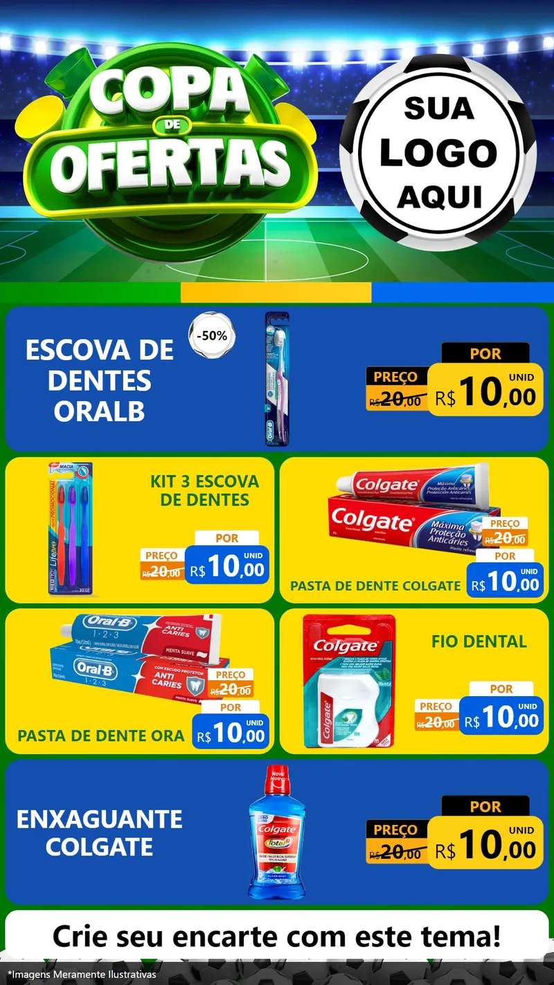 Modelo de TV para TV Vertical com o tema Copa de Ofertas para Higiene Pessoal