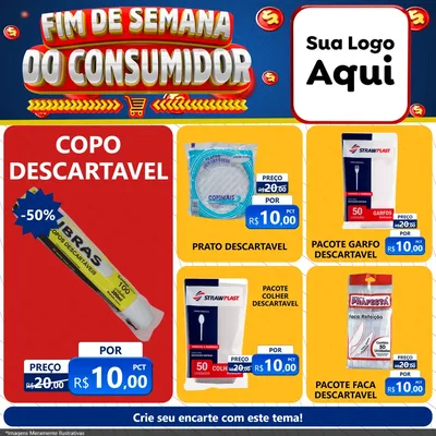 Modelo de Rede Social para Feed Facebook com o tema Fim de Semana do Consumidor para Embalagens
