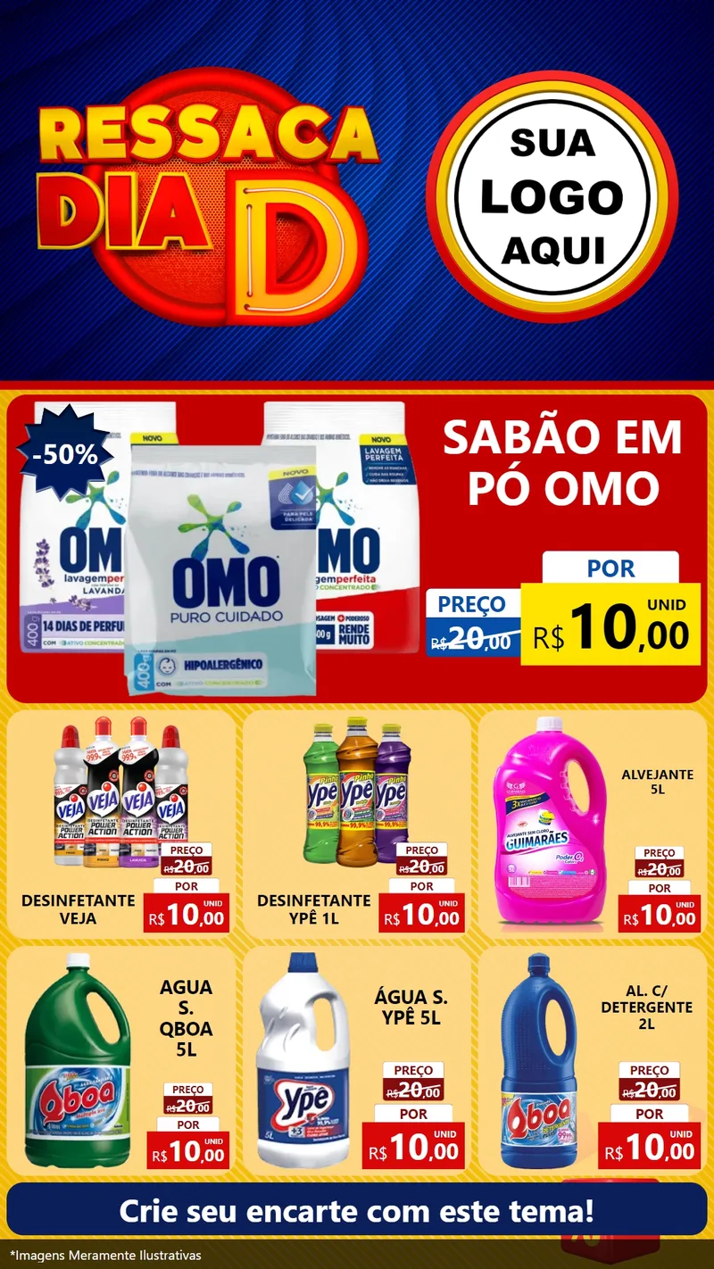 Modelo de Rede Social para Stories com o tema Ressaca Dia D para Produtos de Limpeza