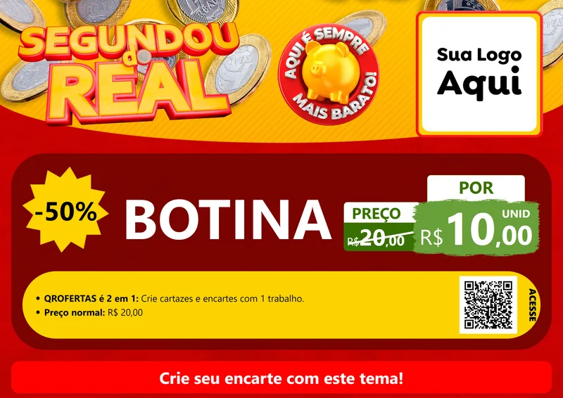 Modelo de Cartaz para Cartaz A4 Horizontal com o tema Segundou do Real para Agropecuária