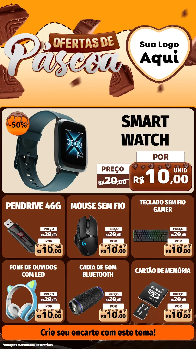Modelo de Rede Social para Stories com o tema Ofertas de Páscoa para Informática