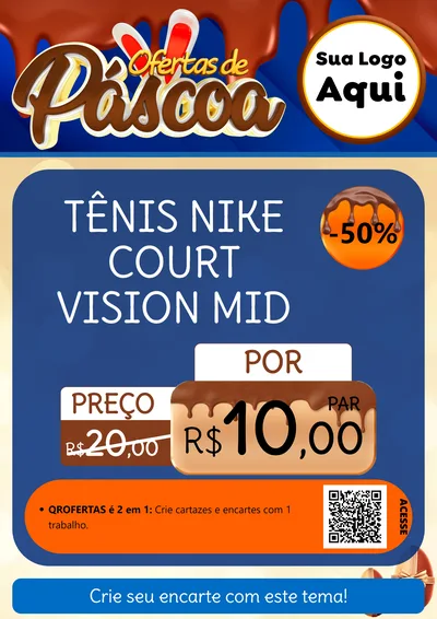 Modelo de Cartaz para Cartaz A4 Vertical com o tema Ofertas de Páscoa para Calçados