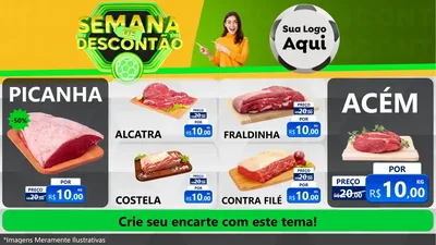 Modelo de TV para TV Horizontal com o tema Semana de Descontão - Copa para Açougue