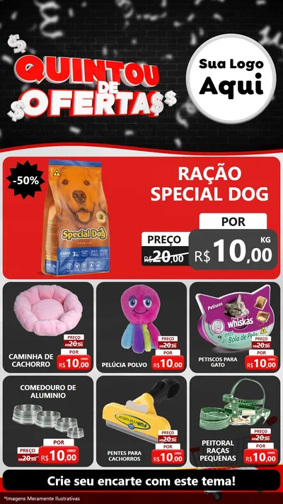 Modelo de Rede Social para Stories com o tema Quintou de Ofertas para Pet Shop