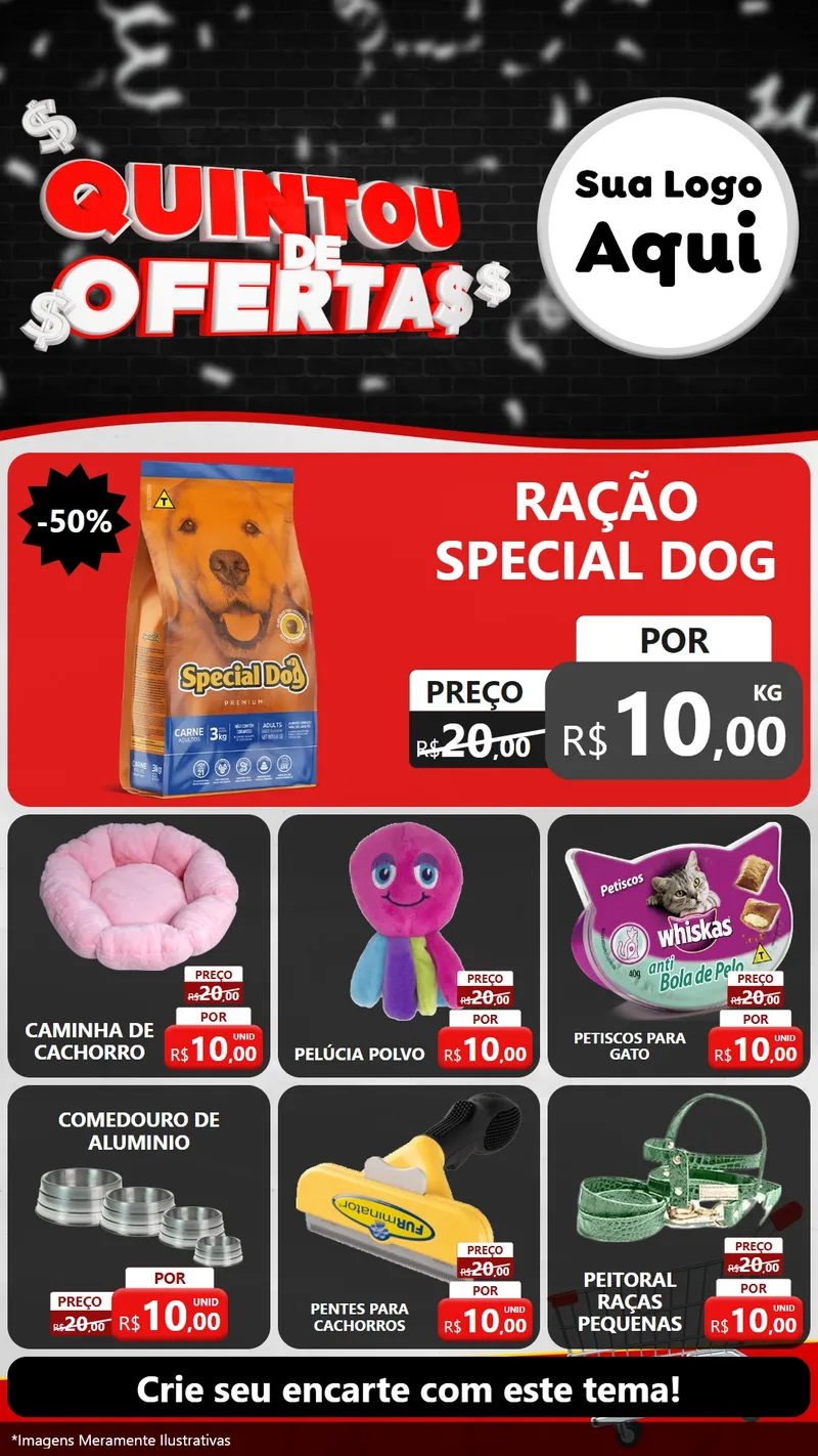 Modelo de Rede Social para Stories com o tema Quintou de Ofertas para Pet Shop
