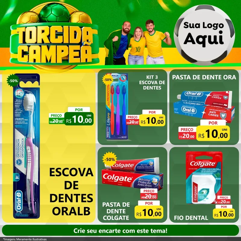 Modelo de Rede Social para Feed Facebook com o tema Torcida Campeã - Copa para Higiene Pessoal