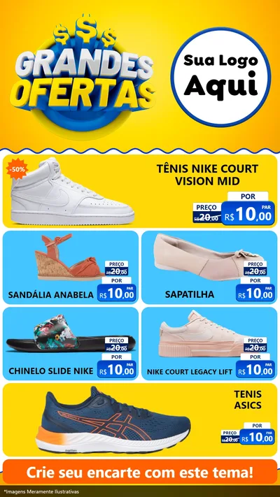 Modelo de TV para TV Vertical com o tema Grandes Ofertas para Calçados