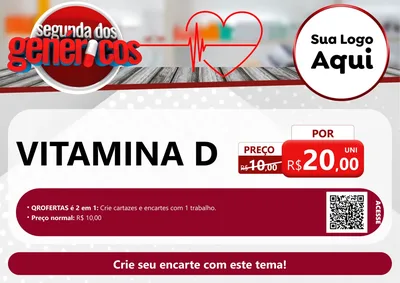 Modelo de Cartaz para Cartaz A4 Horizontal com o tema Segunda dos Genéricos para Farmácia