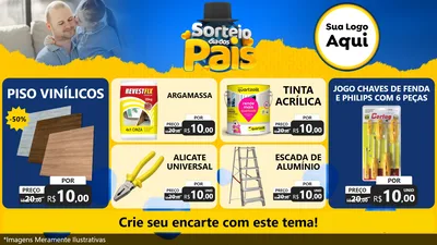 Modelo de TV para TV Horizontal com o tema Sorteio Dia Dos Pais para Material para Construção