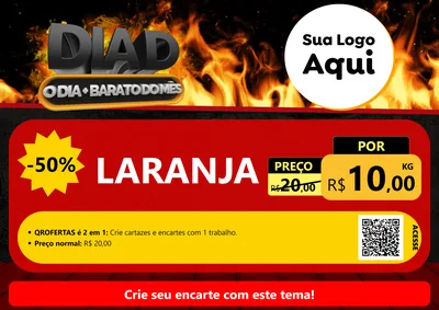 Modelo de Cartaz para Cartaz A4 Horizontal com o tema Dia D, O Dia Mais Barato Do Mês para Hortifrúti