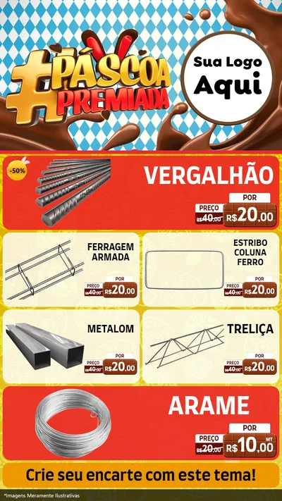 Modelo de TV para TV Vertical com o tema Páscoa Premiada para Ferragens
