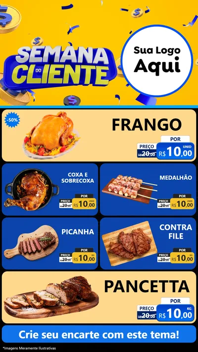 Modelo de TV para TV Vertical com o tema Semana do Cliente para Assados