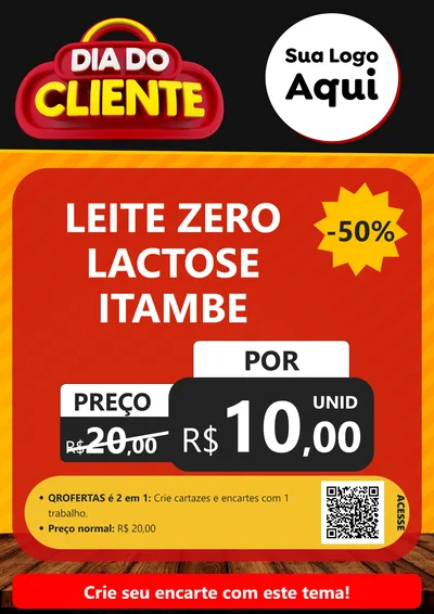 Modelo de Cartaz para Cartaz A4 Vertical com o tema Dia do Cliente para Frios e Laticínios