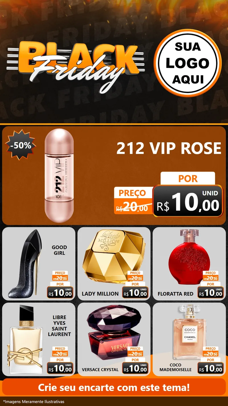 Modelo de Rede Social para Stories com o tema Black Friday para Perfumes