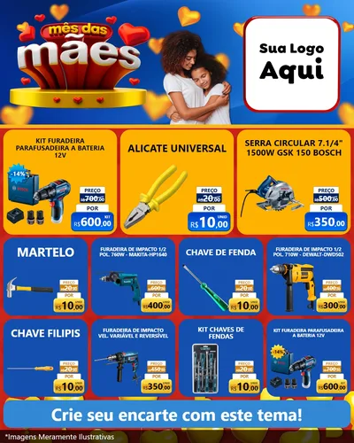 Modelo de Rede Social para Feed Instagram com o tema Mês das Mães para Maquinas e Ferramentas