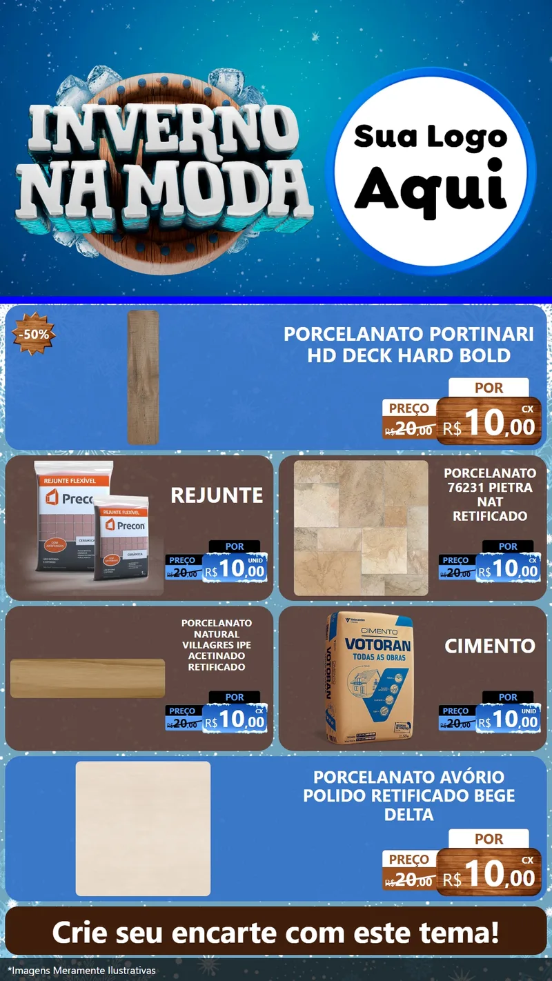 Modelo de TV para TV Vertical com o tema Inverno na Moda para Pisos e revestimentos